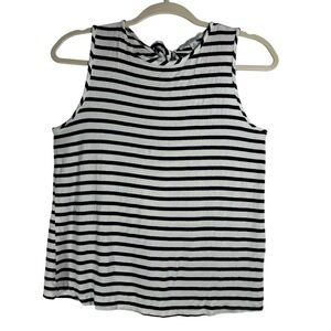 Green Envelope Los Angeles Navy White Striped Tie Back Tank Top Womens Medium